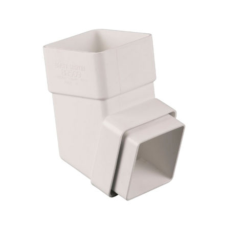 Picture of BR509 65MM SQUARE 112.5 DEG TOP & BOTTOM
OFFSET DOWNPIPE BEND ARCTIC WHITE
