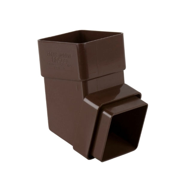 Picture of BR509 65MM SQUARE 112.5 DEG TOP & BOTTOM
OFFSET DOWNPIPE BEND BROWN
