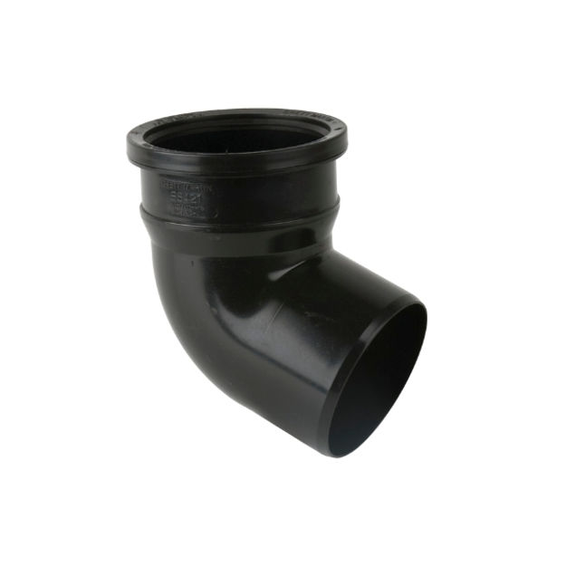 Picture of BS421 112.5 DEG SINGLE SOCKET BEND BLACK
110MM PUSH FIT
