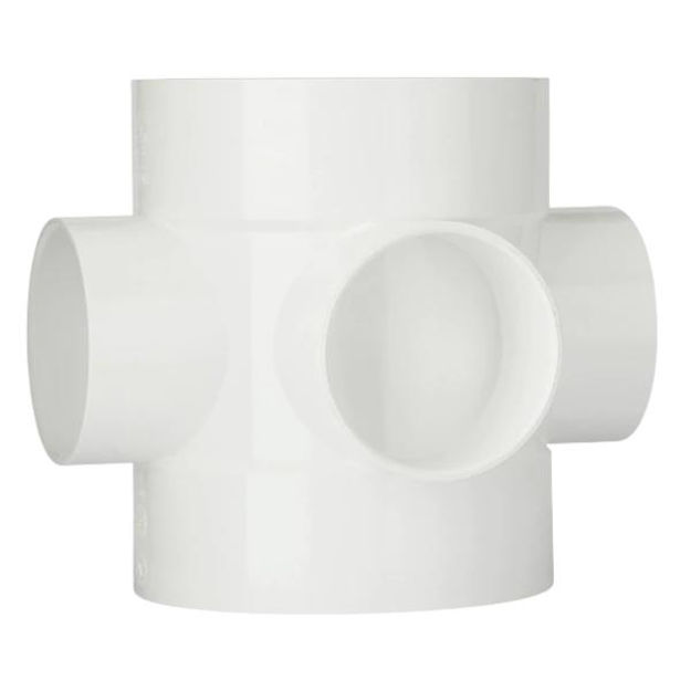 Picture of BS425 DOUBLE S/WELD SHORT BOSS PIPE WHITE 110MM PUSH FIT