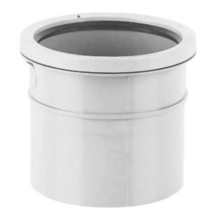 Picture of BS432 SINGLE SOCKET PIPE CONNECTOR WHITE 110MM PUSH FIT