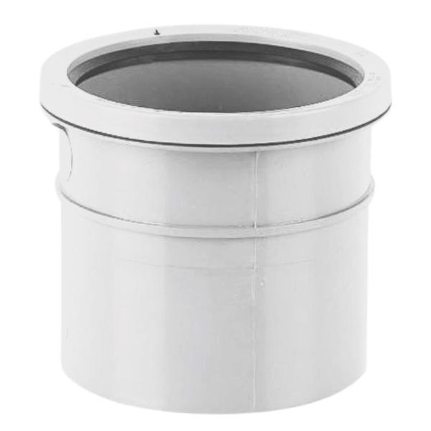 Picture of BS432 SINGLE SOCKET PIPE CONNECTOR WHITE 110MM PUSH FIT