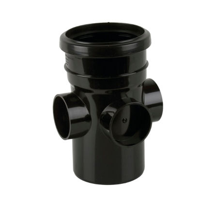 Picture of BS445 SINGLE SOCKET TRIPLE BOSS PIPE BLACK
110MM PUSH FIT