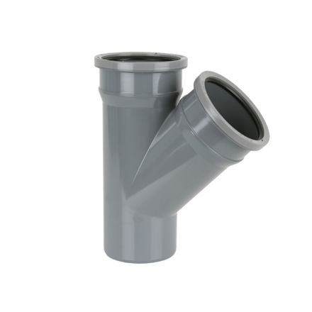 Picture of BS419 135 DEG D/S BRANCH W/O BOSSES GREY
110MM PUSH FIT
