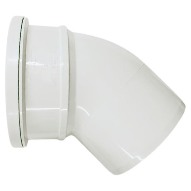 Picture of BS422 135 DEG SINGLE SOCKET BEND WHITE 110MM PUSH FIT