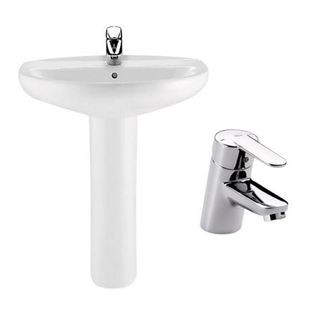 Picture of SPADE COMPLETE BASIN AND PEDESTAL WHITE