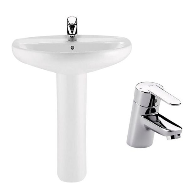 Picture of SPADE COMPLETE BASIN AND PEDESTAL WHITE