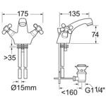 Picture of TUD113 TUDOR MONO BASIN MIXER CHROME