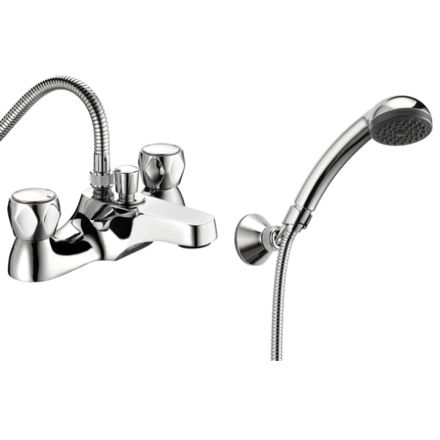Picture of DCM106 DEVA BATH SHOWER MIXER C/W CHROME
METAL HEADS + KIT
