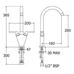 Picture of LEV104 LEVER MONO SINK MIXER