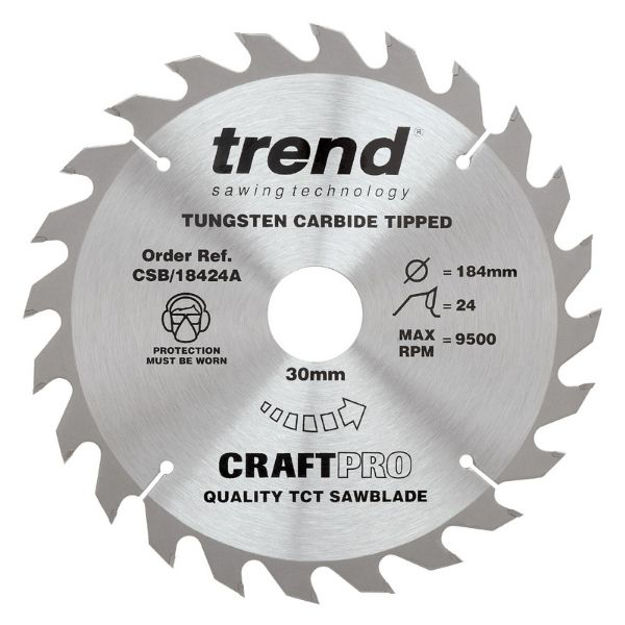 Picture of TREND CRAFTPRO SAW BLADE 184MM X 24T X 30MM