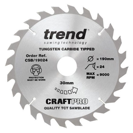Picture of TREND CRAFTPRO SAW BLADE 190MM X 24T X 30MM