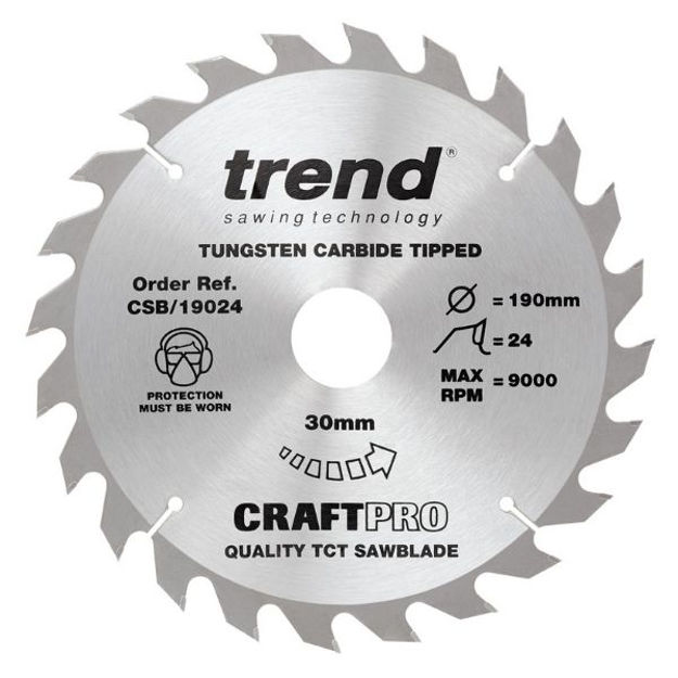 Picture of TREND CRAFTPRO SAW BLADE 190MM X 24T X 30MM