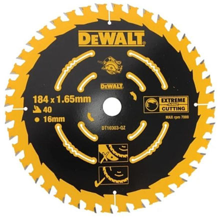 Picture of DEWALT 184MM X 16MM X 40TEETH EXTREME SAW BLADE