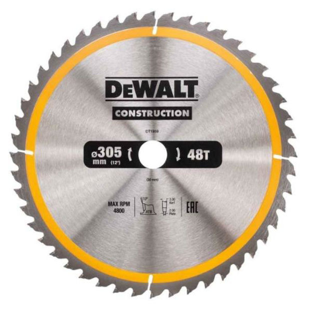 Picture of DEWALT 305MM X 30MM X 48TEETH CONSTRUCTION SAW BLADE