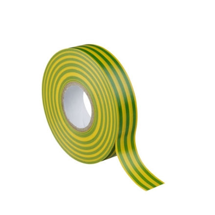 Picture of PVC TAPE GREEN / YELLOW EARTH 19MM X 20M