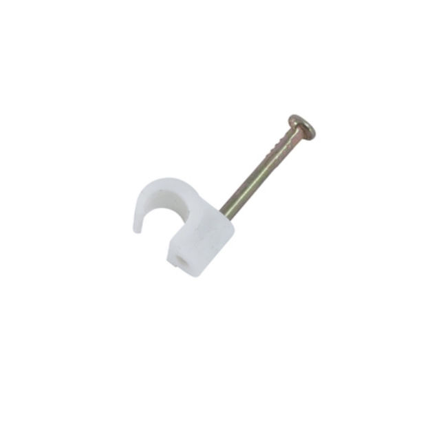 Picture of NEWLEC ROUND WHITE CABLE CLIP BOX 100 6/7MM
