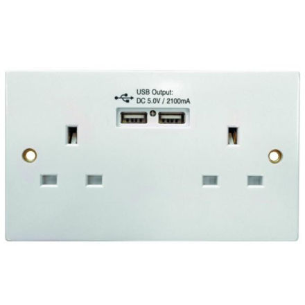 Picture of 2 GANG SWITCHED SOCKET WITH USB CHARGEPOINT