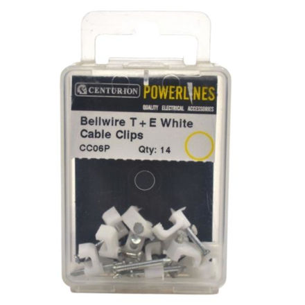 Picture of BELLWIRE T+E WHITE CABLE CLIPS (PACK OF 14)