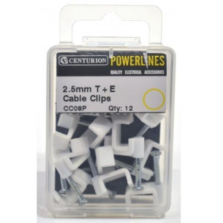 Picture of 2.5MM T+E WHITE CABLE CLIPS (PACK OF 12)