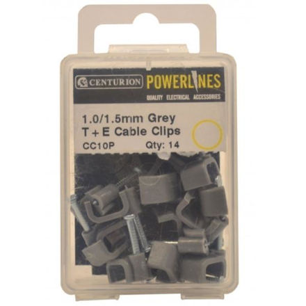 Picture of 1.00/1.5MM T+E GREY CABLE CLIPS (PACK OF 14)