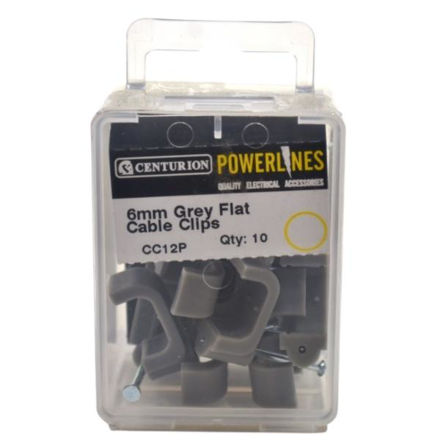 Picture of 6MM FLAT T+E GREY CABLE CLIP (PACK OF 10)