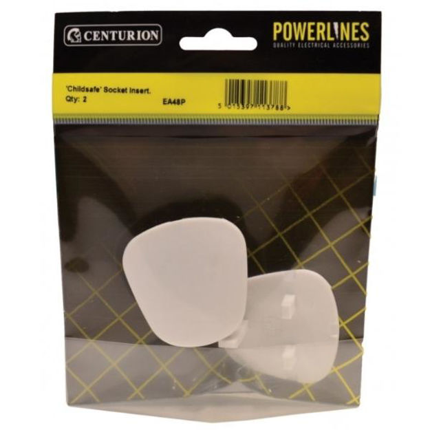 Picture of WHITE PLASTIC CHILDSAFE SOCKET INSERT (PACK OF 2)