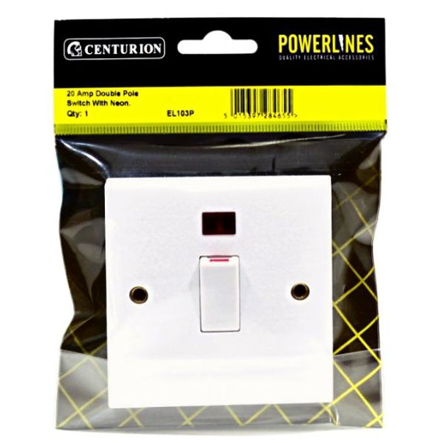 Picture of 20 AMP DOUBLE POLE SWITCH WITH NEON