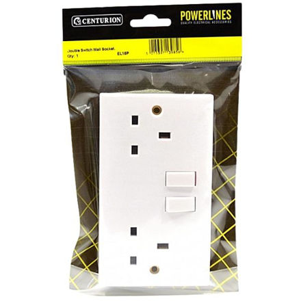 Picture of 13 AMP 2 GANG SWITCHED WALL SOCKET