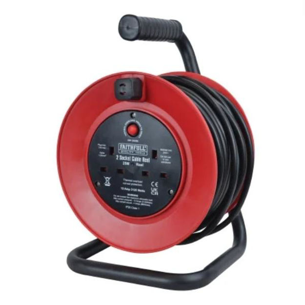 Picture of FAITHFULL 240V 25MTR 13A CABLE REEL