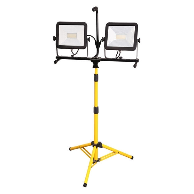 Picture of FAITHFULL 240V LED TWIN HEAD TRIPOD SITELIGHT