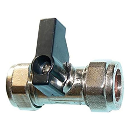 Picture of PRIMAFLOW BRASS ISOLATION VALVE WITH LEVER CHROME PLATED 15MM