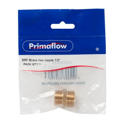 Picture of PRIMAFLOW BRASS HEX NIPPLE 1/2"