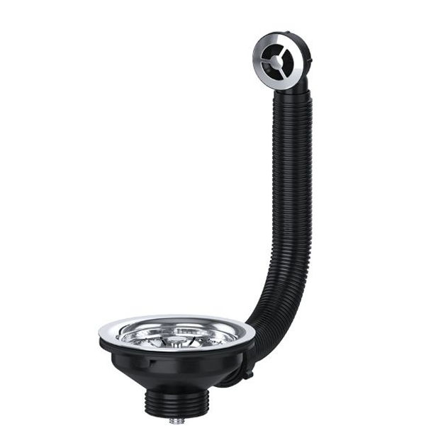 Picture of VIVA BASKET STRAINER WASTE WITH ROUND OVERFLOW STAINLESS STEEL