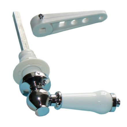 Picture of PRIMAFLOW CISTERN HANDLE CHROME & WHITE CERAMIC