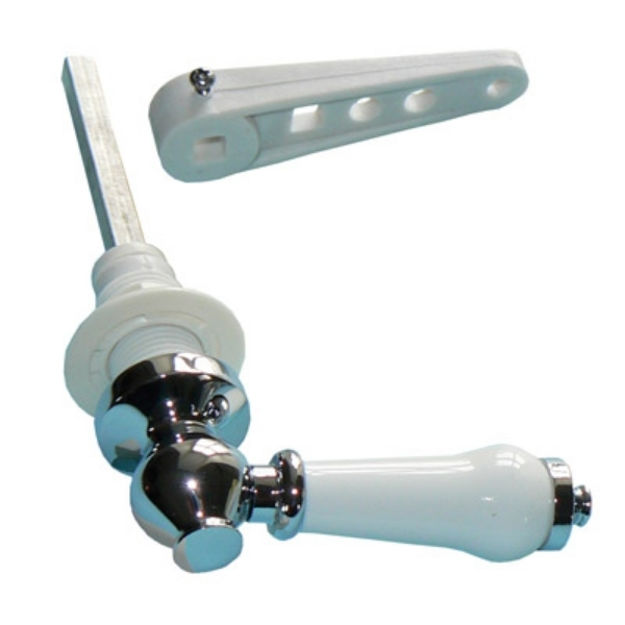 Picture of PRIMAFLOW CISTERN HANDLE CHROME & WHITE CERAMIC
