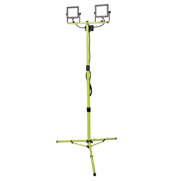 Picture of LUCECO ECO SLIMLINE TRIPOD TWIN HEAD WORK LIGHT 2 X 1600 LUMENS 2 X 20W 240V