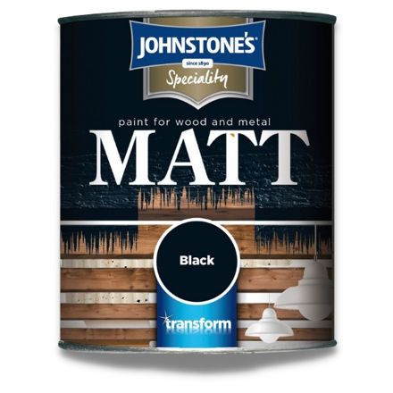 Picture of JOHNSTONES WOOD & METAL PAINT MATT BLACK