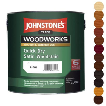 Picture of JOHNSTONES WOODWORKS QUICK DRY SATIN WOODSTAIN