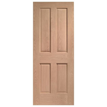 Picture of X L JOINERY OAK VICTORIAN 4 PANEL DOOR 35X1981MM