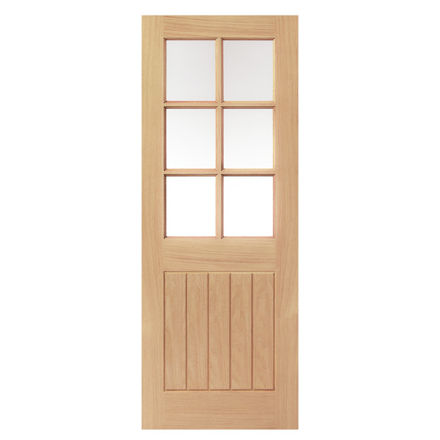 Picture of JB KIND THAMES 6 LIGHT GLAZED OAK INTERNAL DOOR - UNFINISHED 35MM x 1981MM