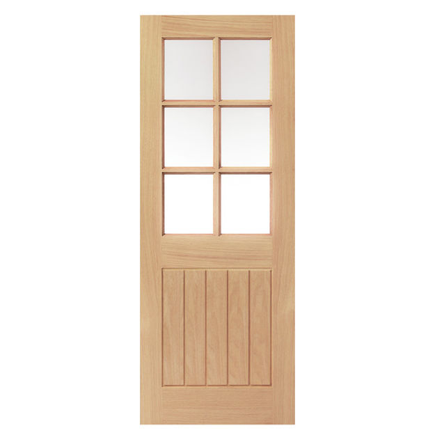 Picture of JB KIND THAMES 6 LIGHT GLAZED OAK INTERNAL DOOR - UNFINISHED 35MM x 1981MM