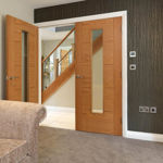 Picture of JB KIND OAK EMRAL GLAZED INTERNAL DOOR - PRE FINISHED 35MM x 1981MM