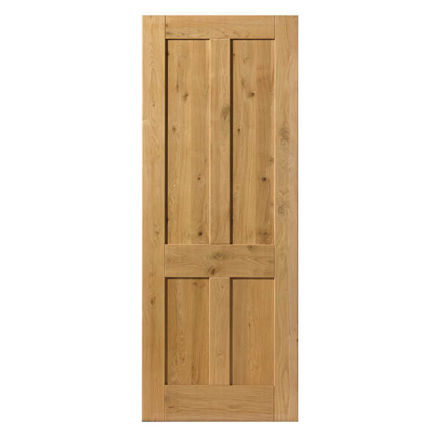 Picture of JB KIND RUSTIC OAK 4 PANEL INTERNAL DOOR - PRE FINISHED 35MM x 1981MM