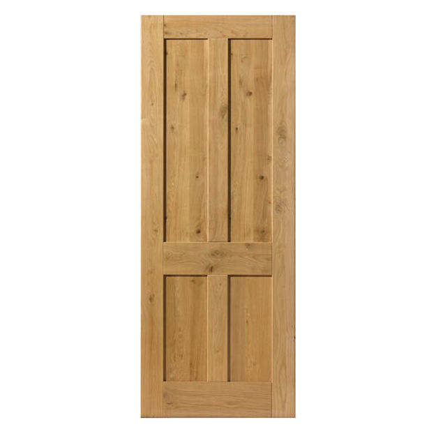 Picture of JB KIND RUSTIC OAK 4 PANEL INTERNAL DOOR - PRE FINISHED 35MM x 1981MM
