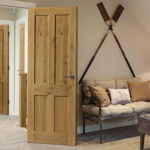 Picture of JB KIND RUSTIC OAK 4 PANEL INTERNAL DOOR - PRE FINISHED 35MM x 1981MM
