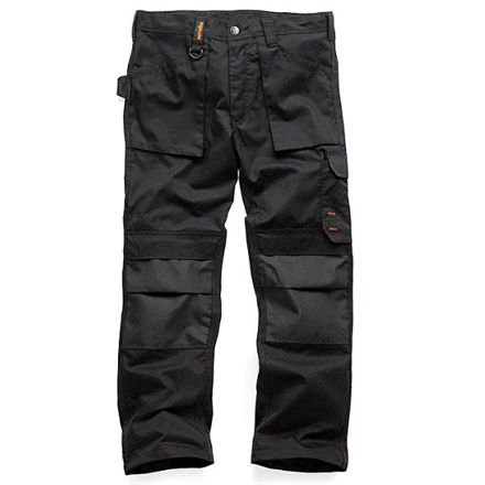 Item Ripstop work trousers. Cotton polyester/elastane 280 gsm. Black and  grey.