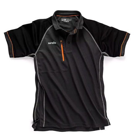 Picture of SCRUFFS BLACK TRADE ACTIVE POLO SHIRT