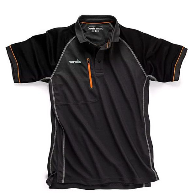 Picture of SCRUFFS BLACK TRADE ACTIVE POLO SHIRT
