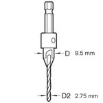 Picture of TREND SNAP/CS/8TC SNAPPY TC DRILL COUNTERSINK 7/64 (2.75MM) DRILL